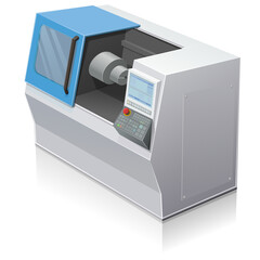 Fototapeta premium CNC machine tool (isolated,transparency)