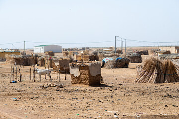 village dans la savane dans le Sahel au Sénégal en Afrique