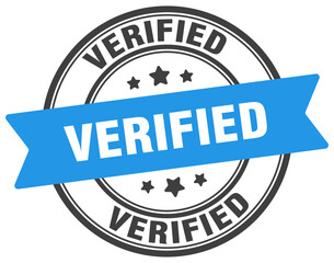 verified stamp. verified label on transparent background. round sign