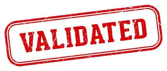 validated stamp. validated rectangular stamp on white background