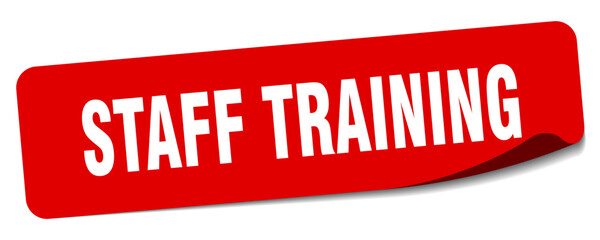 staff training sticker. staff training label