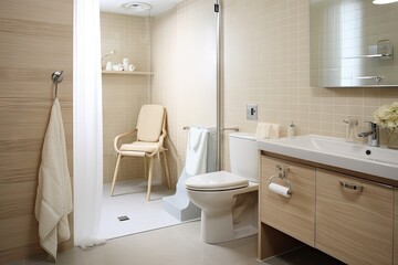 Bathroom Adapted for People with Disabilities, Safety Toilet for Elderly People, Adapted Interior Design