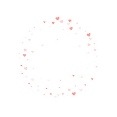 Red hearts scattered on white background.