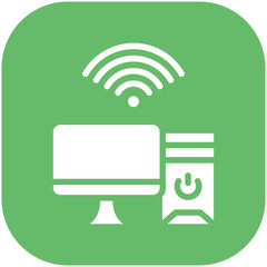 Computer Wifi Icon vector icon illustration of Networking and Data Sharing iconset.