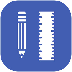 Pencil and Ruler vector icon illustration of Tools iconset.