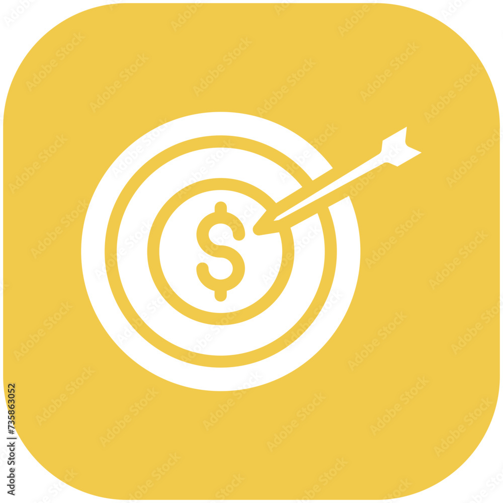 Sticker business goal vector icon illustration of business and office iconset.