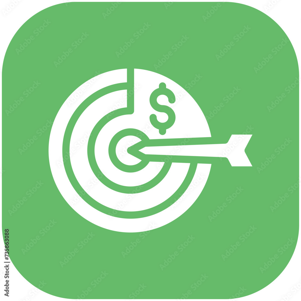 Sticker target vector icon illustration of business and office iconset.