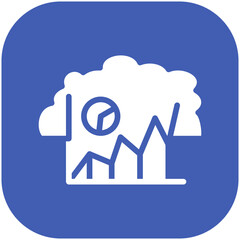 Cloud Stats vector icon illustration of Cloud Computing iconset.