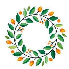 Olive branch floral design vector, round style, isolated