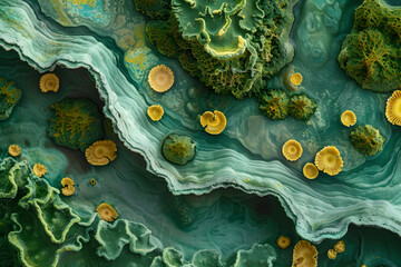 green and yellow coral reef background