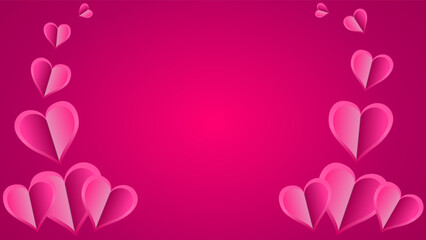 Paper element in shape of heart on pink background. flying on pink background.