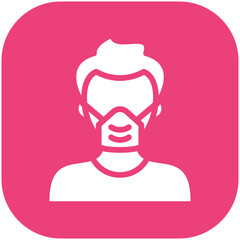 Man Wearing Mask vector icon illustration of Pollution iconset.