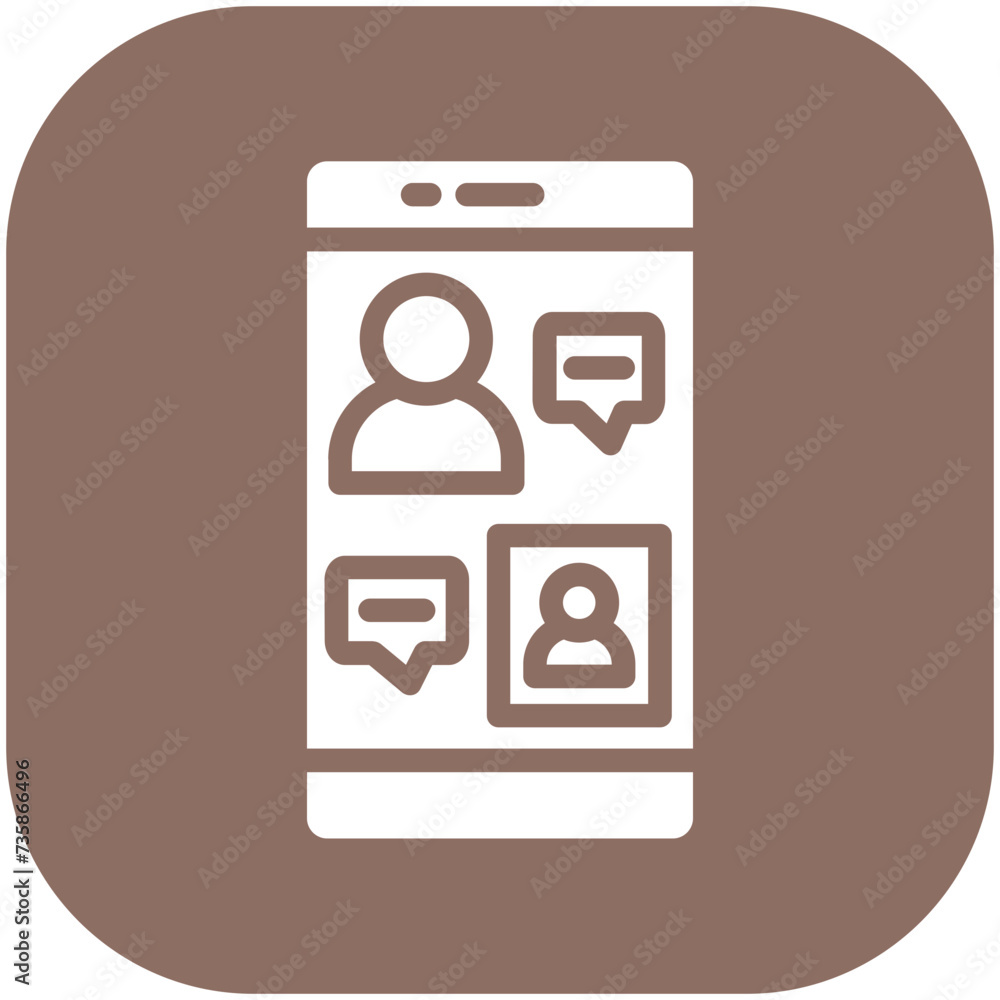 Wall mural smartphone meeting vector icon illustration of work from home iconset.