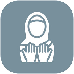Women Praying vector icon illustration of Ramadan iconset.