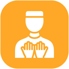 Muslim Praying vector icon illustration of Ramadan iconset.