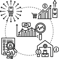 descriptive analytics icon vector illustration