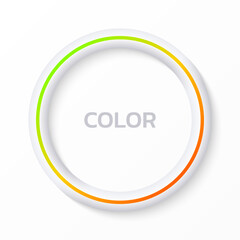 Circle frame, round border. 3d circle with gradient, neon colors. Vector illustration.