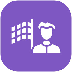 Flagman vector icon illustration of Auto Racing iconset.