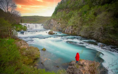 Rolgordijnen Waterfall Strbacki Buk on Una river in Bosnia © Samet