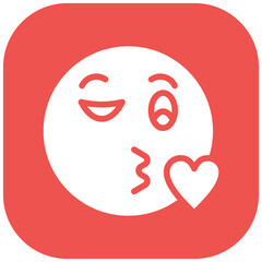 Kissing Face with Smiling Eyes vector icon illustration of Emoji iconset.