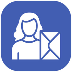 Woman with Envelope vector icon illustration of Housekeeping iconset.