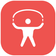 Person skipping rope vector icon illustration of Physical Fitness iconset.