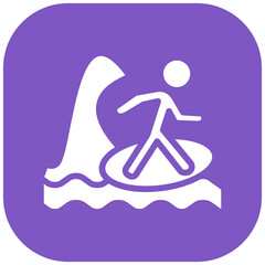 Surfing vector icon illustration of Physical Fitness iconset.