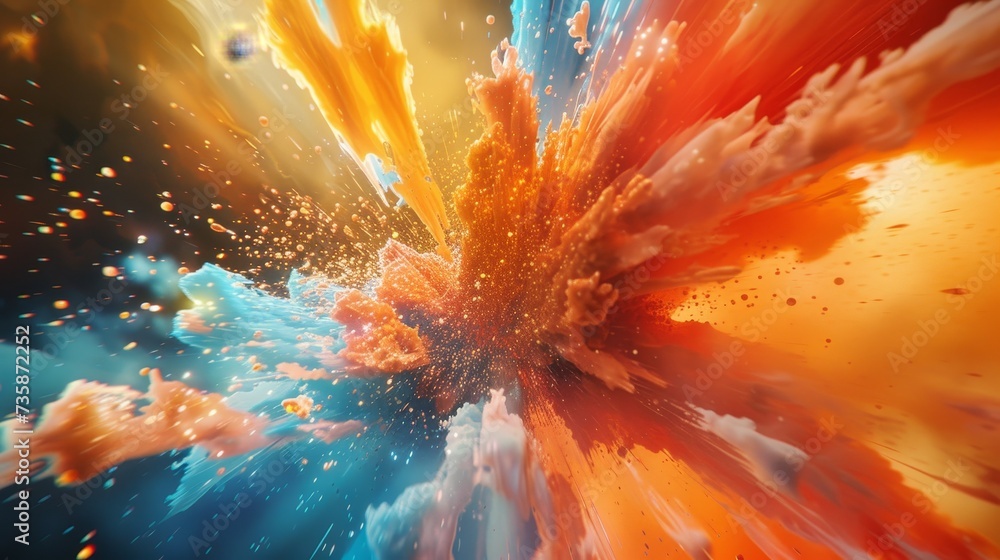 Poster abstract particle explosion