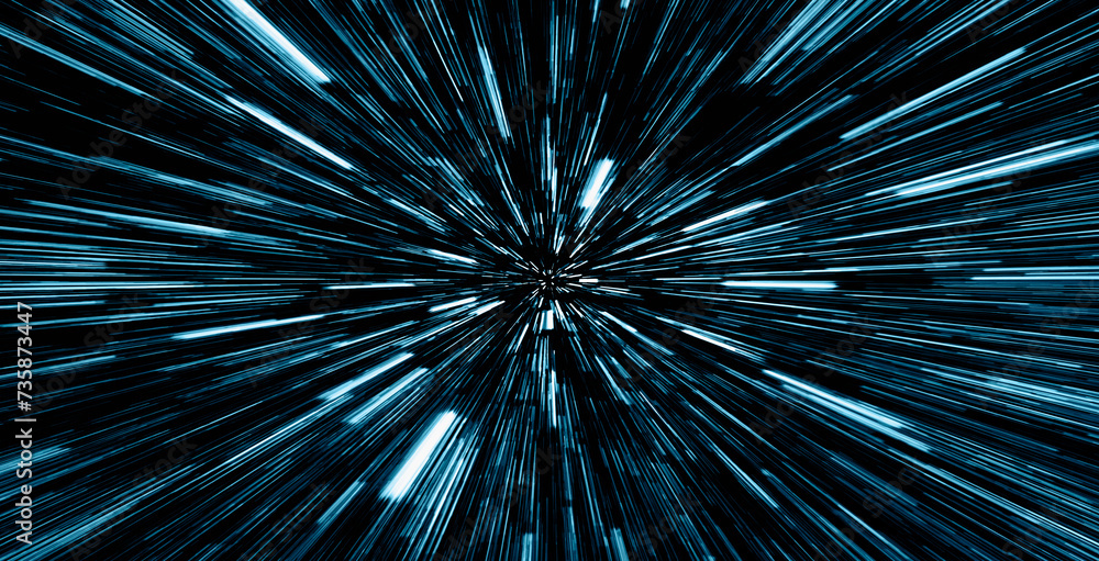 Poster abstract flight in space hyper jump illustration