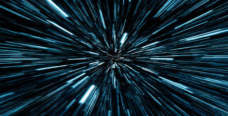 Abstract flight in space hyper jump  illustration 