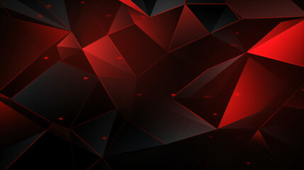 Abstract black polygon red light futuristic techno