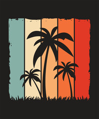 T-shirt design vector file. Summer tree and color theme