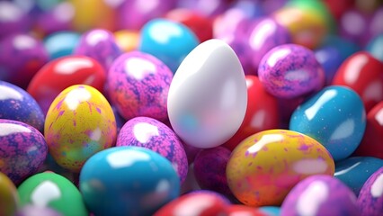 Fototapeta na wymiar Decorated colorful easter eggs 