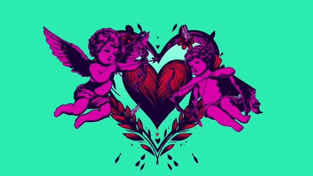 Cupid and Love Heart Overlay