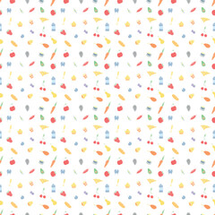 Seamless food pattern. Doodle food background