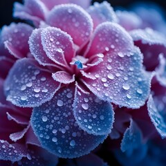 Hortensia flowers close up wallpaper in Winter