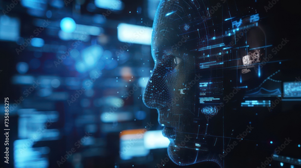 Poster artificial intelligence and machine learning concept