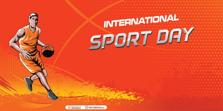 Sports Background Vector. International Sports Day Illustration. Graphic Design for the decoration of gift certificates, banners, and flyer