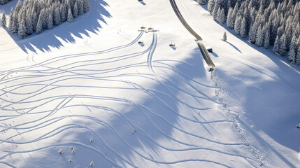 Austria, Tyrol, Galtuer, view to ski slope.