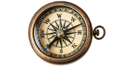 Fototapeta na wymiar Ancient compass isolated on transparent background