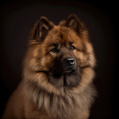 Majestic Eurasier Dog Portrait in Professional Studio Setting
