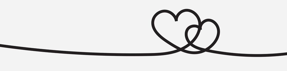 Heart shape. Continuous linear art doodle drawing vector illustration. Love one line symbol. Heart Vector 