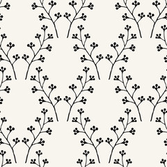 Obraz premium Vector seamless pattern. Modern repeating floral texture. Fancy print with stylized flowers. Can be used as swatch for illustrator.