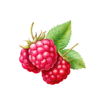 Raspberry watercolor. Vector illustration design.