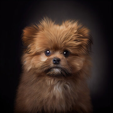 Adorable Pomapoo Dog Portrait in a Professional Studio Setting