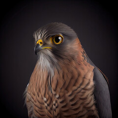 Elegant Sparrowhawk Portrait in Professional Studio Setting
