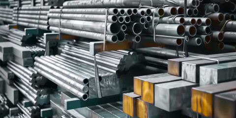 Obraz premium the material industry steel with Different stainless steel products.