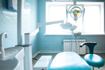 Eyes of the patient of a dentist office