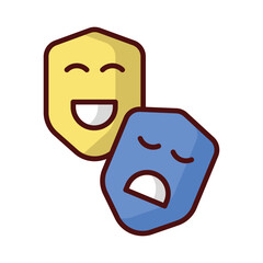 Tragicomedy Icon vector. Stock illustration.