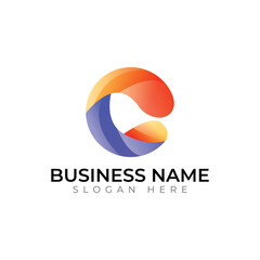c abstract gradient vector logo design